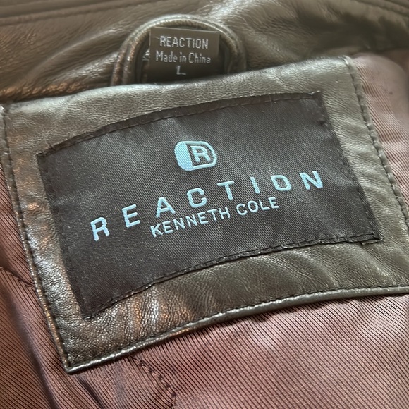 Mens Kenneth Cole Leather bonnet jacket ! Black Size Large - Picture 9 of 9